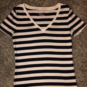 Blue and white striped tshirt